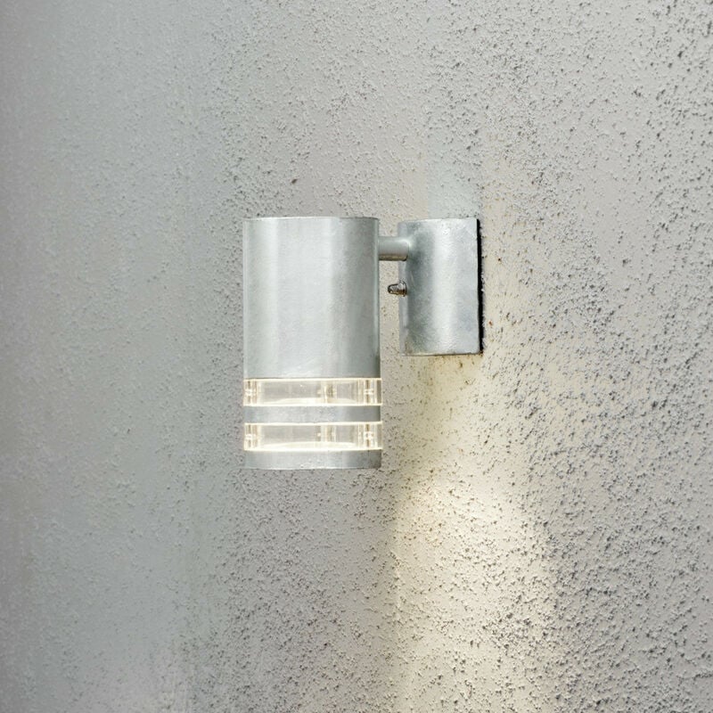 Image of Konstsmide Lighting - Konstsmide Modena Applique da esterno moderna Twin Ring Singola in Acciaio Zincato, Trasparente, IP44