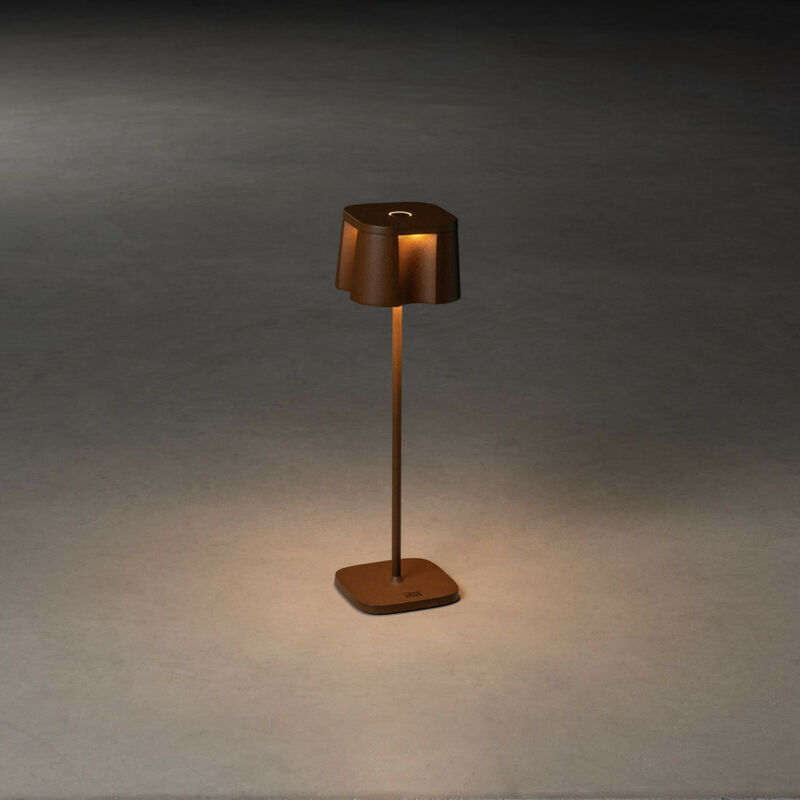 Konstsmide Nice Belle Lampe de Table Effet Extérieur usb 2700K, 3000K Dimmable Carrée Rouille, IP54