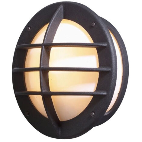 Konstsmide Oden Applique murale d'extérieur Classic Bulkhead noir mat, IP23