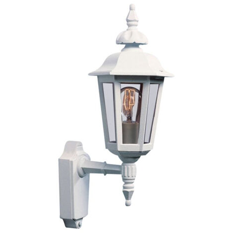 Konstsmide Pallas Applique murale d'extérieur classique Lantern Up - Blanc mat, IP23