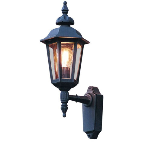 Konstsmide Pallas Applique murale d'extérieur classique Lantern Up - Noir mat, IP23