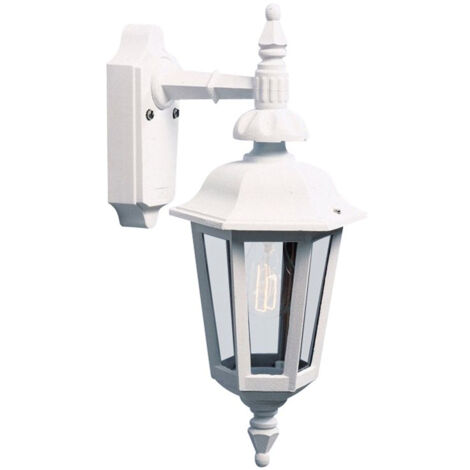 Konstsmide Pallas Applique murale d'extérieur classique lanterne vers le bas - blanc mat, IP23