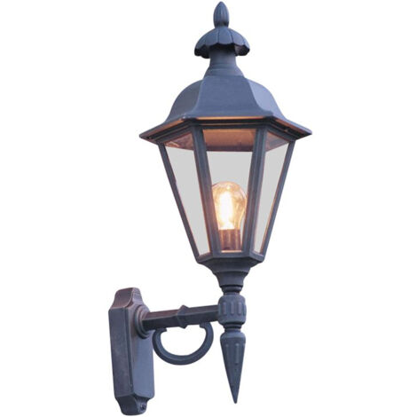 Konstsmide Pallas Grande applique murale d'extérieur classique Lantern Up - Noir mat, IP23