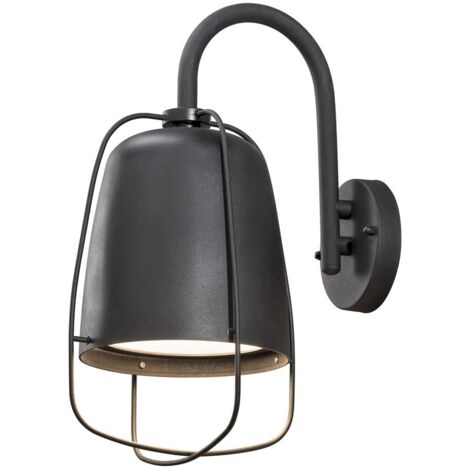 Konstsmide Perugia Applique murale d'extérieur moderne noire, IP44