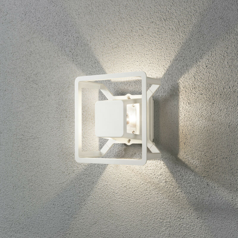 Konstsmide Pescara Applique murale d'extérieur moderne LED blanche, IP54