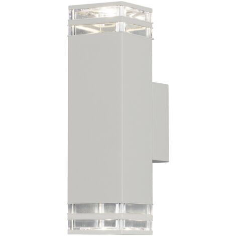 Konstsmide Pollux Applique Murale Extérieure Moderne Up Down 4 Lignes Blanc 2x GU10, IP44