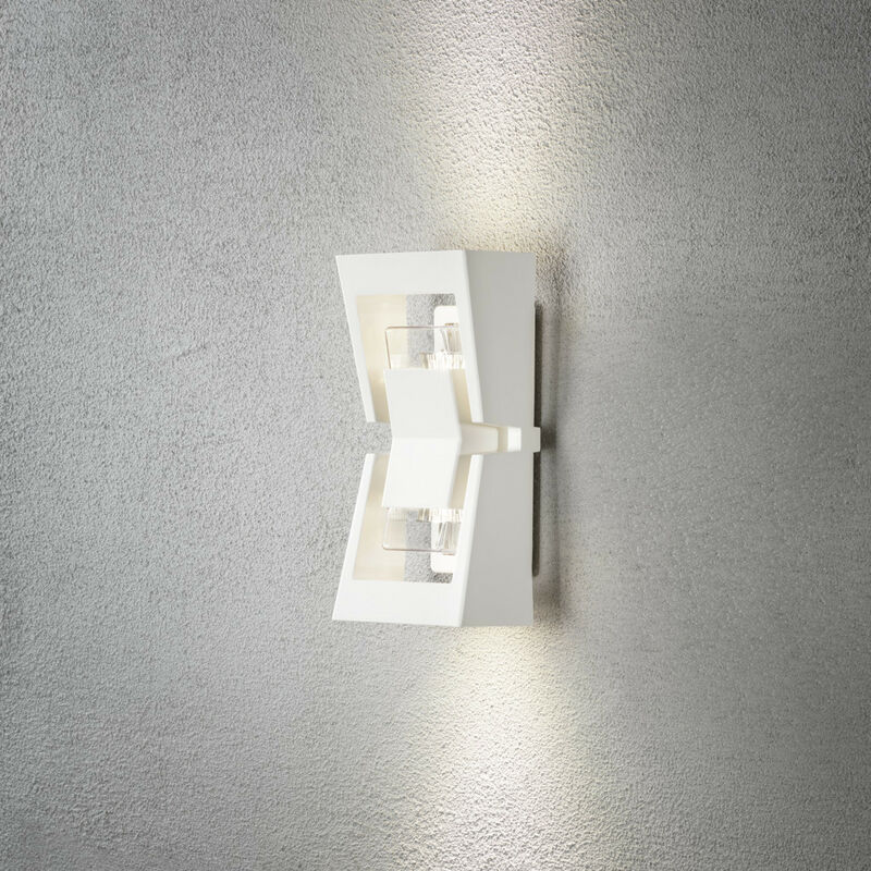 Image of Konstsmide Lighting - Konstsmide Potenza Applique da esterno piccola moderna Up Down bianca GU10, IP54