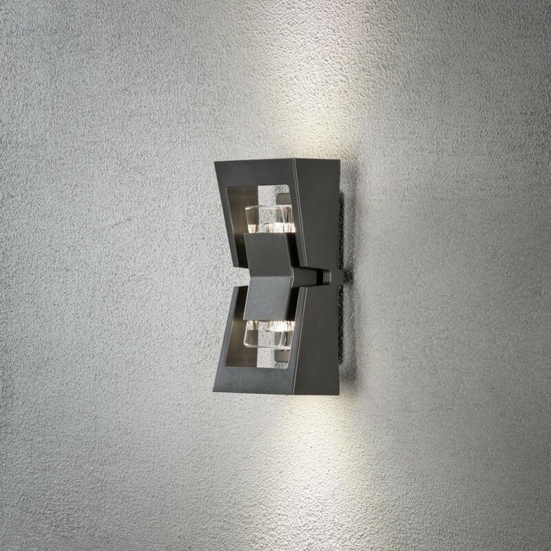 Image of Konstsmide Lighting - Konstsmide Potenza Applique da esterno piccola moderna Up Down, Antracite GU10, IP54