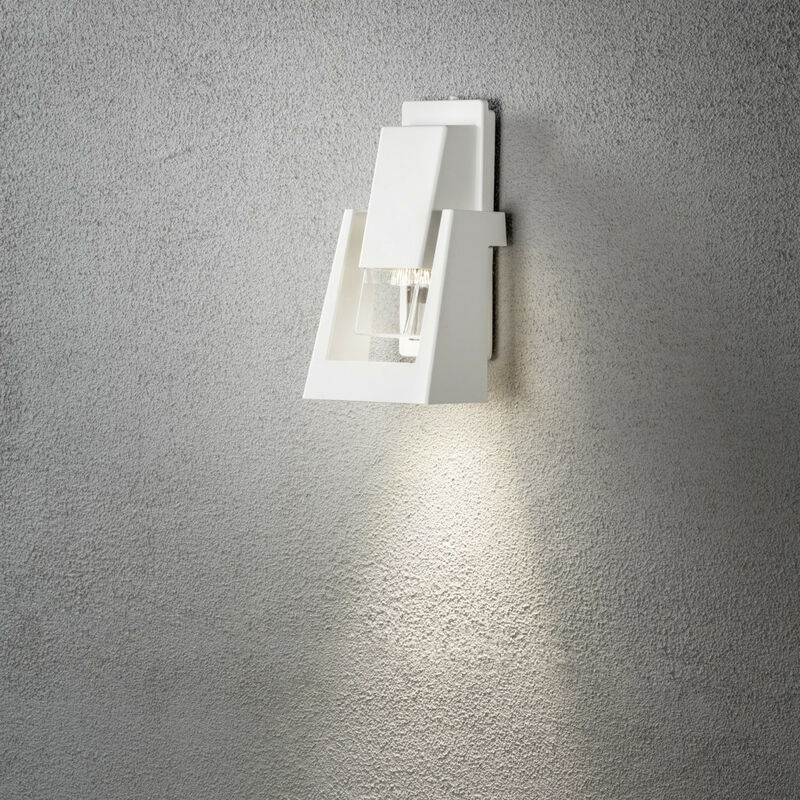 Image of Konstsmide Lighting - Konstsmide Potenza Lampada da Parete Moderna per Esterno, Bianca, Singola GU10, IP54