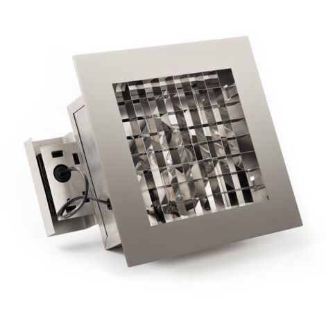 Konstsmide Recess Plafonnier extérieur carré contemporain encastrable en acier inoxydable, IP23