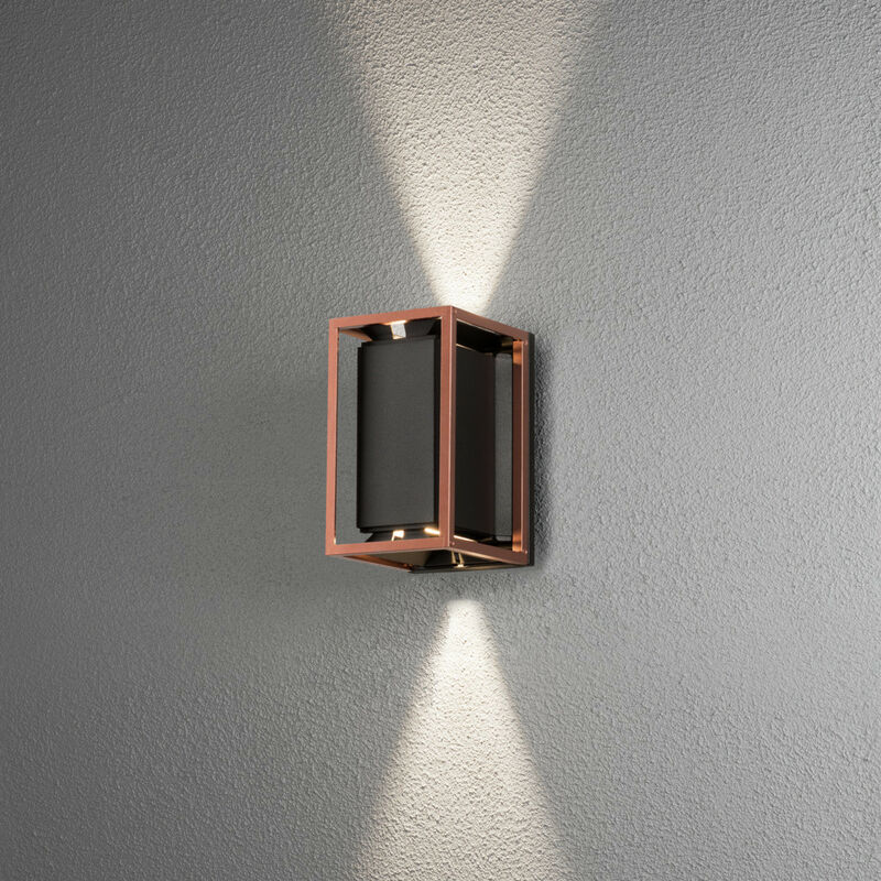 Image of Konstsmide Lighting - Konstsmide Vale Applique da esterno moderna Up Down Rame nero 2x GU10 Fascio orientabile, IP44