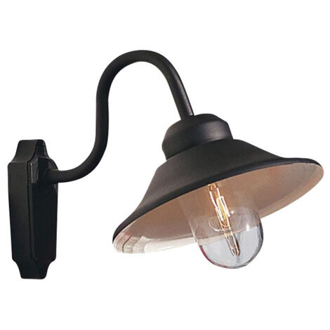 Konstsmide Vega Applique murale d'extérieur Classic Dome noir mat, IP23