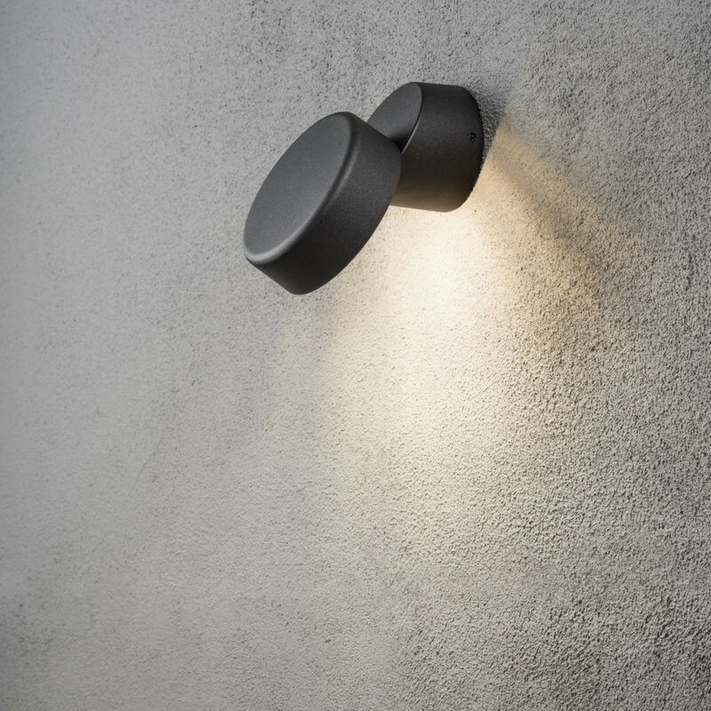 Image of Konstsmide Lighting - Konstsmide Vicenza Applique da esterno moderna, nera, led ad alta potenza, 4W, IP44