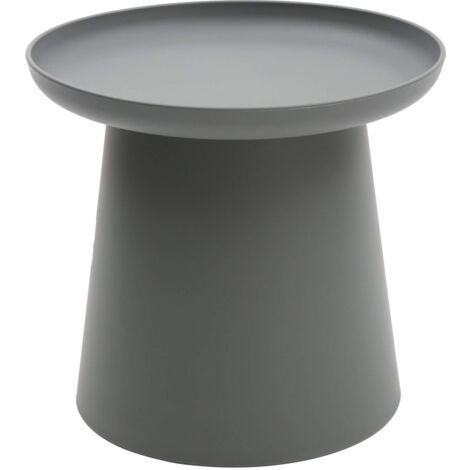 KONTE.DESIGN Tavolino IBIZA rotondo in polipropilene, Grigio, 50x50x46 cm
