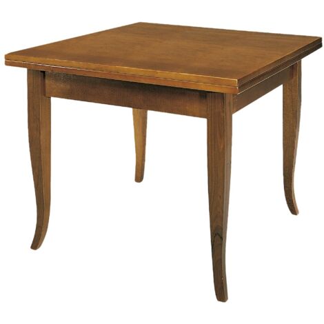 KONTE.DESIGN Tavolo SANTO SPIRITO a Libro in legno nobilitato stile arte povera, finitura noce, 90x90x75 cm