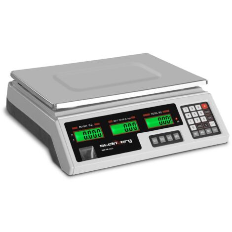 Kontrollwaage Ladenwaage Marktwaage 40 kg 2 g 33,9 x 23,3 x 0,6 cm - Silbern