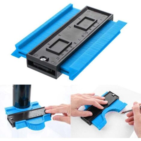 Konturenlehre, 5 Zoll, verriegelbar, Konturen-Duplikator, Instrument, Markierungswerkzeug, Profillehre für Kunststofffliesenmessung, Laminat, Holzmarkierungswerkzeug, blau