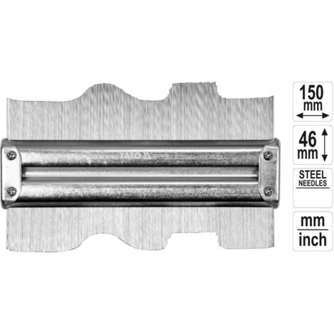 Konturenlehre Profillehre Stahl 150 mm mit Magnet Profilschablone Tastlehre Messlehre