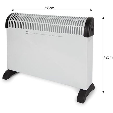 Konvektor Heizung, Elektroheizer für 25m² Räume, Timer - 2000 Watt