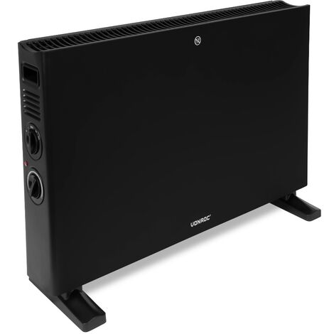 VONROC Konvektor Heizung – Elektroheizung 2000W – Schwarz – Mit Turbolüfter – Einstellbarer Thermostat – 2 Heizstufen – Für Räume bis zu 24 m2 – Modernes Design