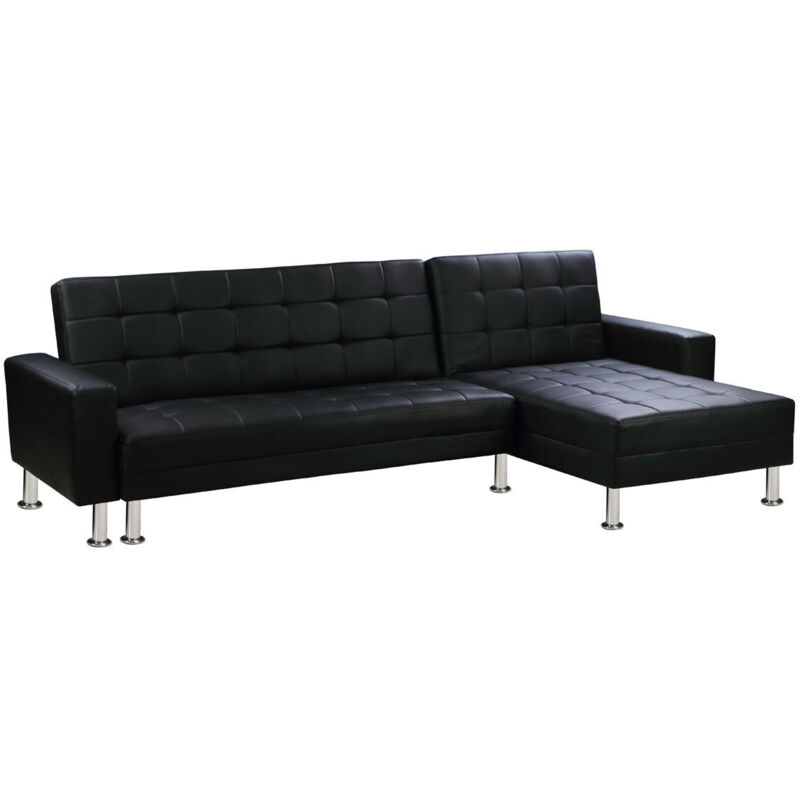 Habitat Et Jardin - Ecksofa Reversibel Mit Schlaffunktion 'theo' - 258 X 82/147 X 82 Cm - 4 Personen - Schwarz