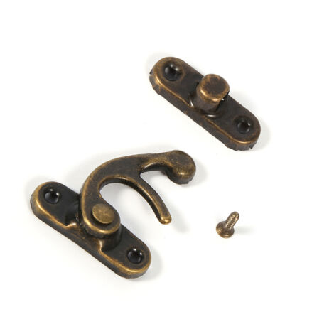 Konvolut antiker Schmuckkästchen aus Holz mit Verschluss, Schloss, Haken, Scharnier und Schrauben (12 Stück) – elegante Bronze- und Goldverzierung