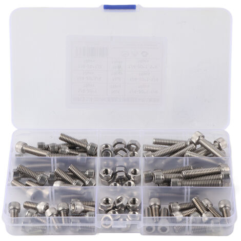 Konvolut mit 90 Sechskantschrauben aus Edelstahl 304, 1/4-20UNC