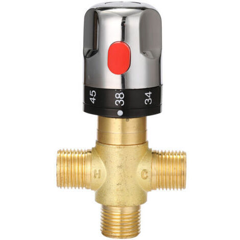 Konvolut von 2 Badezimmer-Wasserenthärtern mit einstellbarem Thermostat, Messing, Warm-/Kaltwasser-Mischventil – Typ 3
