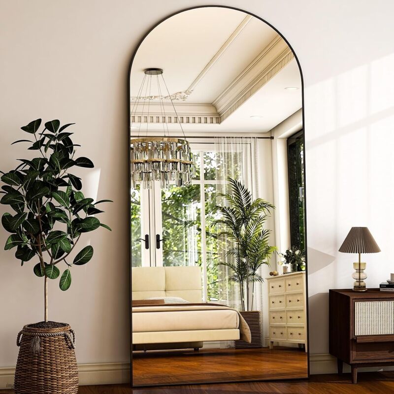 Koonmi – Miroir arqué pleine longueur 198 x 89 cm – Cadre aluminium