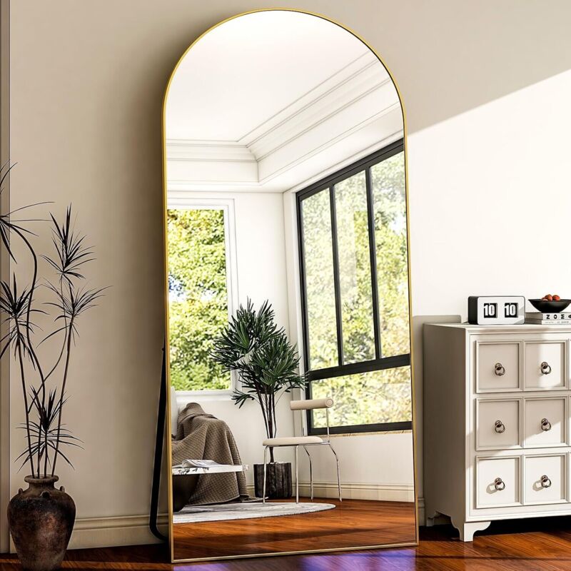 Koonmi – Miroir arqué pleine longueur 198 x 89 cm – Cadre aluminium