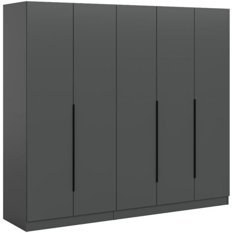 Kopenhagen armoire de rangement 5 portes anthracite.