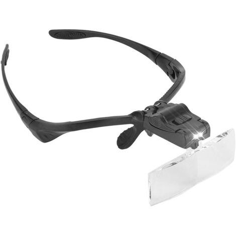 Kopfbandlupe mit fünf LED-Linsen für Tätowierungen und Wimpernverlängerungen vergrößerndes Kopfband für komfortables und präzises Arbeiten