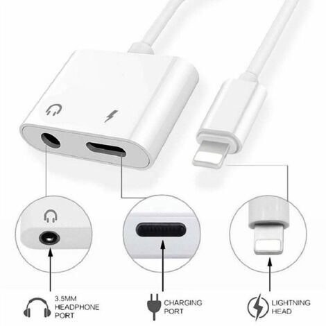 Kopfhöreranschlussadapter für iPhone Xs/Xs Max/XR/ 8/8 Plus/X(10)/14/14 Plus, Adapter auf 3,5-mm-Buchse, Autoladezubehör, Audiokabel & Anschluss-Splitteradapter