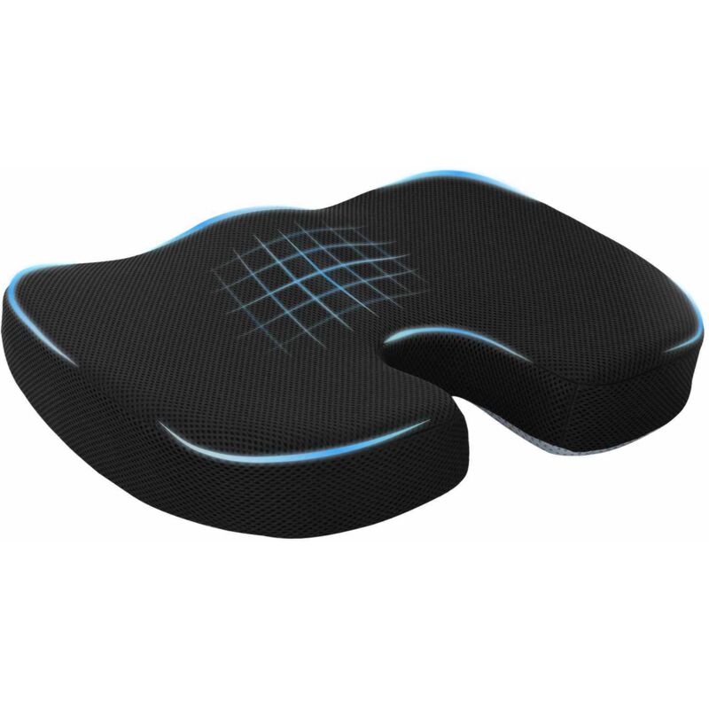 Sitzkissen Einfarbig Schwarz 47 X 36, 5 X 8 Cm Viscoschaum Vidaxl