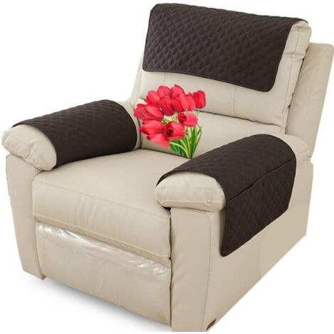 Kopfstützenbezug für Möbel, Armlehnenbezug, 1-Sitzer-Sofa mit Armlehnen, Schutzhülle für die Kopfstütze eines Relaxsessels (Farbe: Schwarz, Größe: 3-teilig (2x Tasche))