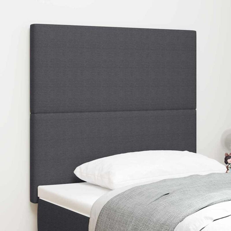 Kopfteil Mit Kopfteil Dunkelgrau 100 Cm Rippstoff Vidaxl