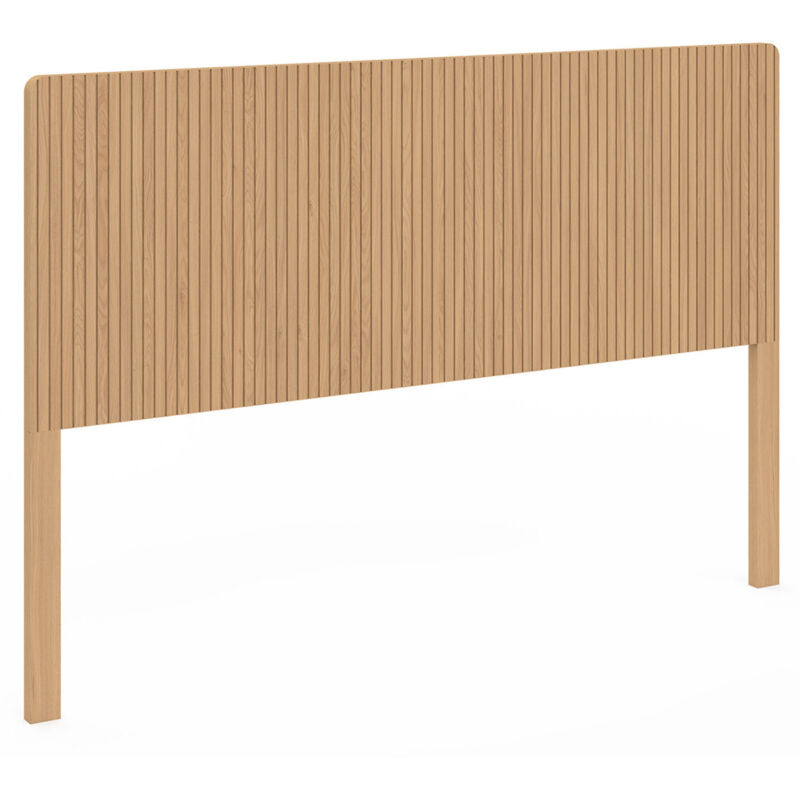 Idmarket Beige Kopfteil Auf Fuß Juliette 160 Cm Latteneffekt Holzleiste