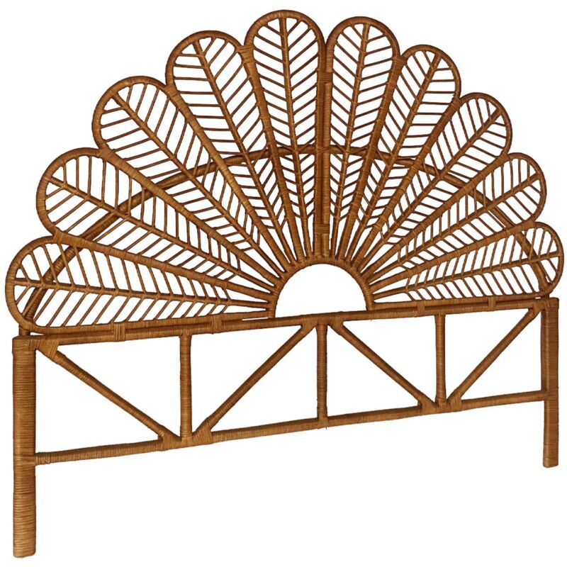 Sweeek - Kopfteil Aus Dunklem Rattan - 140 Cm