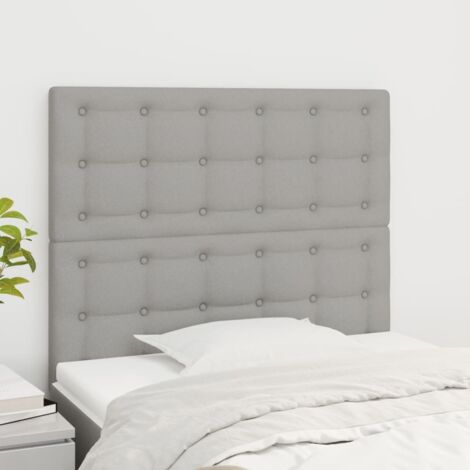 Kopfteil Hellgrau 90x5x118/128 cm Stoff