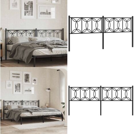 Kopfteil Metall Schwarz 200 cm - Bettenkopfteil - Metallbettkopf - Schwarzer Kopfteil - Kopfteil Für Doppelbett - Bettkopfteil Aus Stahl - Home & Living