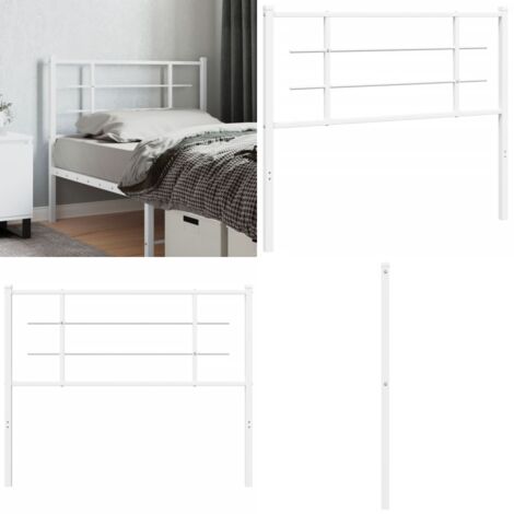 Kopfteil Metall Weiß 107 cm - Bettenkopfteil - Metallbett - Weißer Kopfteil - Kopfteil Für Doppelbett - Kopfteil Zum Zusammenbauen - Home & Living