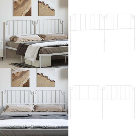 Kopfteil Metall Weiß 193 cm - Bettenkopf - Metallbett - Weißer Kopfteil - Kopfteil Für Doppelbett - Kopfteil Zum Zusammenbauen - Home & Living