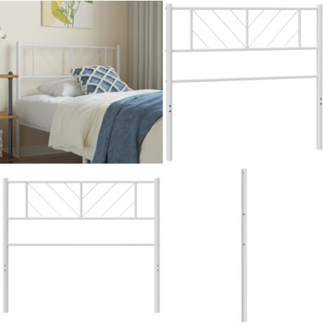 VIDAXL Kopfteil Metall Weiß 90 cm - Bettenkopfteil - Metallbett - Weißer Kopfteil - Kopfteil 90 Cm - Schlafzimmereinrichtung - Home & Living