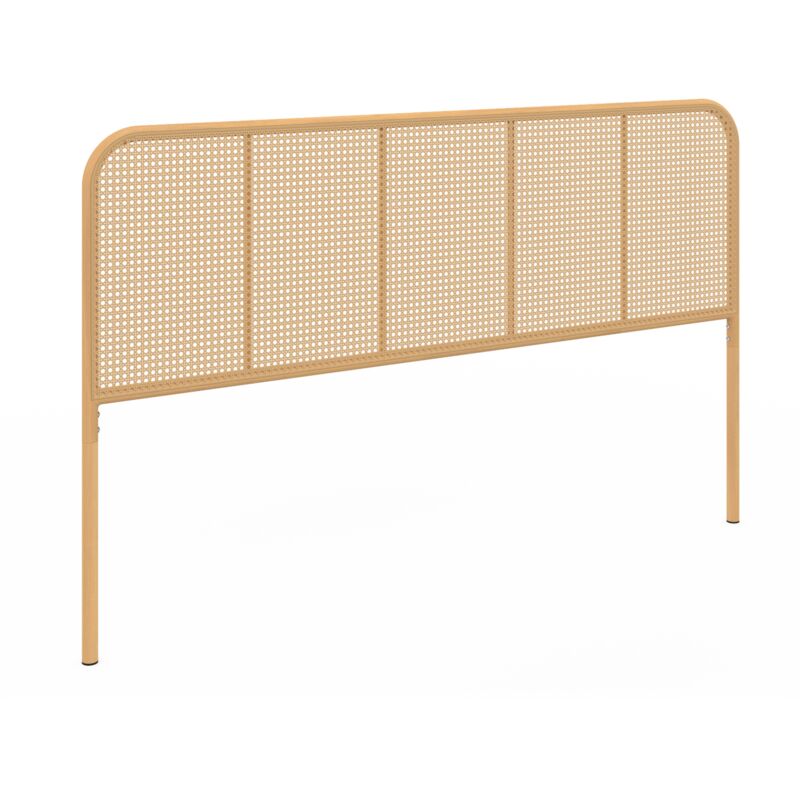 Idmarket Beige Kopfteil Mit Fuß Flora 160 Cm In Rohrgeflechtoptik