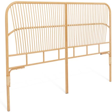 Kopfteil mit Fuß DEVI 160 cm Rattan-Effekt
