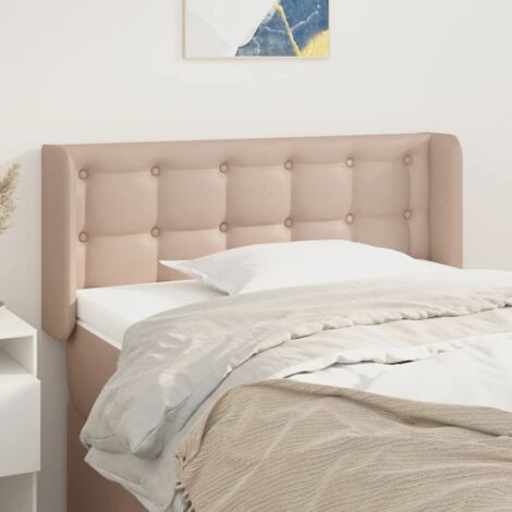 Kopfteil mit Ohren Cappuccino-Braun 83x16x78/88 cm Kunstleder