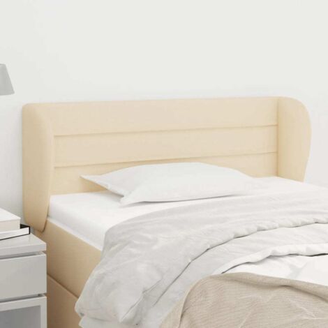 Kopfteil mit Ohren Creme 103x23x78/88 cm Stoff
