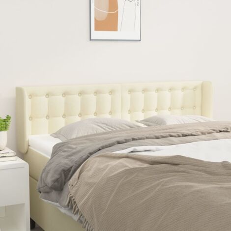 Kopfteil mit Ohren Creme 147x16x78/88 cm Kunstleder