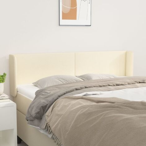 Kopfteil mit Ohren Creme 147x16x78/88 cm Kunstleder