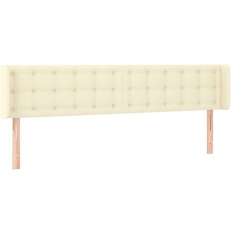 Kopfteil mit Ohren Creme 183x16x78/88 cm Kunstleder vidaXL